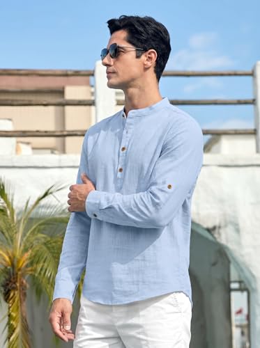 Image of ROYALSCOUT Men's Cotton Blend Full Sleeve Short Kurta Perfect for Traditional Gatherings, Casual Outings, or Everyday Ethnic Wear