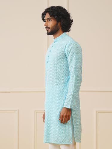 Image of Jompers Men Chikankari Embroidered Kurtas|Cotton|Regular Fit