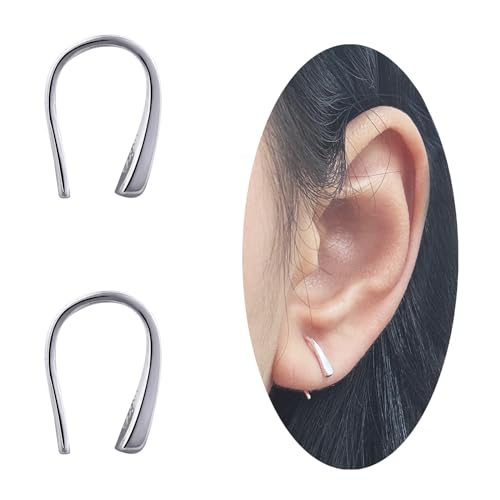 Tiny Pull Through Earrings Small Threader Earrings S999 Sterling Silver Earrings Hypoallergenic Teardrop Earrings Drop Earrings for Women Trendy - Silver & Gold