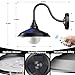 SIEDiNLAR Solar Barn Light Outdoor 3 Modes 2 Lighting, Aluminum Gooseneck Wall Light Vintage Farmhouse Waterproof with Remote & Motion Sensor for Barn Garage Shed Chicken Coop Porch Black (1 Pack)