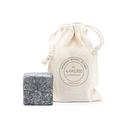 Original Whisky Stones MAX By Teroforma – Handcrafted Natural Large Soapstone Beverage Chilling Cubes (Set of 2)