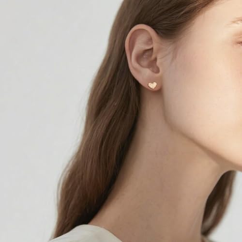 SLUYNZ 925 Sterling Silver CZ Heart Stud Earrings for Women Teens Cute Love Heart Earrings Studs4