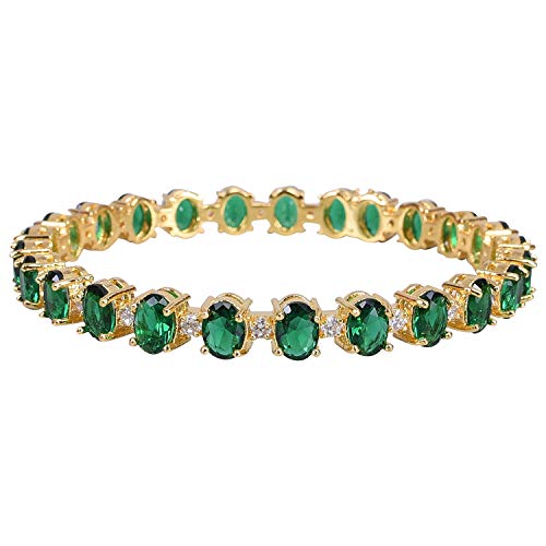 Image of RATNAVALI JEWELS Designer Gold Plated American Diamond CZ Green Emerald Weddig Bangles Set for Women /Girls RV3188G
