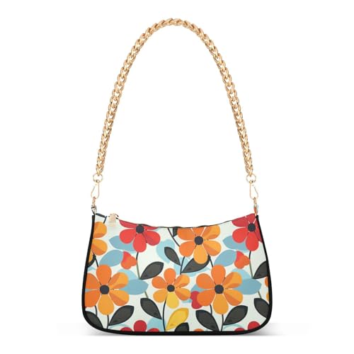 Sac à bandoulière matelassé fleurs rétro petit sac de voyage léger motif floral