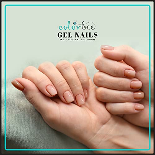 Semi Cured Gel Nail Strips- Nail Polish Strips- Gel Nail Art Polish Stickers- Long Lasting & Easy To Apply- Works With Any Uv Nail Lamp (Nude) #TOP2