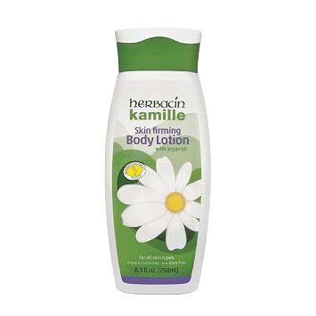 Herbacin Kamille Skin Firming Body Lotion with Rich Argan Nut Oil for Women, 8.3 Ounce