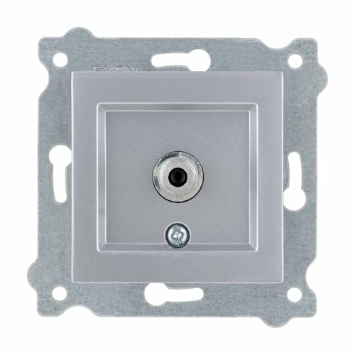 EXEN - SAT Antennendose Unterputz Silber - Anschlussdose mit Filter F-Stecker - All-in-One Kompatibel mit Serien KARELL/ODAK/COMFORT - 262/10E