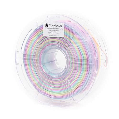 Image of Cookiecad PLA Filament 1.75mm 1kg Rainbow Multicolor 3D Printer Filament - Pastel Rainbow PLA