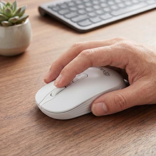 Image of EVM Wireless Keyboard Mouse Combo with USB Nano Receiver | Full-Size 105-Key Keyboard | 10m Wireless Range | DPI Adjustable Optical Mouse | for Laptop, Desktop & Mac | (WLK-018 & EWLM-450-White)