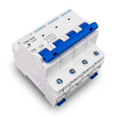 MCB TOB1-63H interruptor magnetotérmico Curva C 1P 2P de 3A a 63A para control de corriente alterna 4