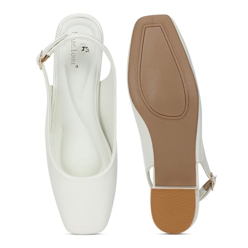 Image of Marc Loire Women Square Toe Solid Block Heel Pumps for Office, Party and Formal Wear
