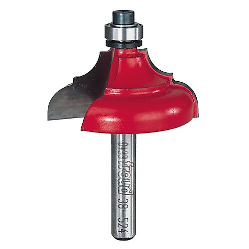 Freud 1-1 2  (Dia.) Classical Bold Cove & Bead Bit with 1 4  Shank (38-524) Perma-SHIELD Coating Red