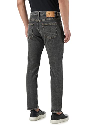 Image of INKD Men's Stretchable Regular Fit Contrast Stitch Jeans