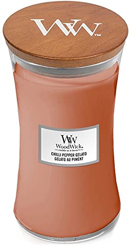 Woodwick Large Hourglass Scented Candle with Crackling Wick | Chilli Pepper Gelato | Up to 130 Hours Burn Time (1681486E)