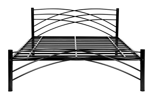 Metallika Denver Queen Size Metal Bed (Glossy Finish, Black) By FurnitureKraft