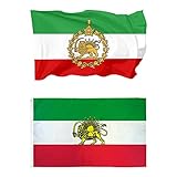 Iranische Flaggen-Set, alte historische persische Iran-Flagge mit Löwen-Sonnenkrone, langlebig,...
