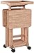 Winsome Isabelle Snack Table Set with Mobile Stand, for Living Room, Patio, Natural, Set of 4 Tables