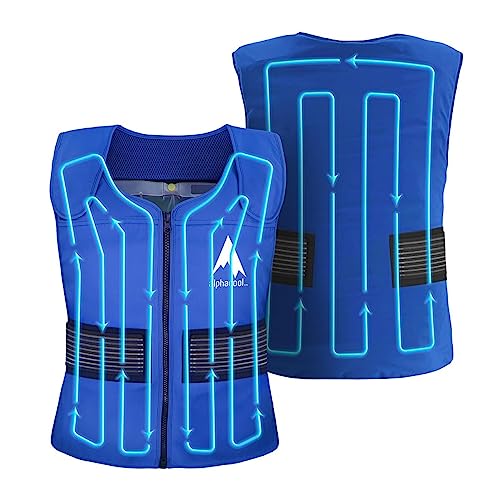 Alphacool Tundra Phase Change Cooling Vest – Summer Sportive Anti-Heat Clothing for Gym, Running, Athletic Activities Blue2