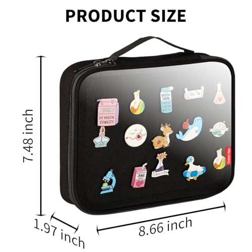 Image of Oeun fan Enamel Pin Display Book, Small Collections Or Travel Pin Trading Book, Pin Collector Display Bag,6-Page Lapel Pin Display Board,for Sports Pins,Memorial Pins, Pin Display Case (Black)