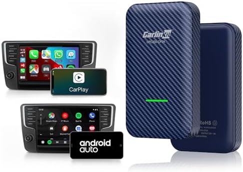 Carlinkit 4.0 Wireless Carplay Android Auto Adapter for OEM Wired CarPlay Cars, Supports OTA Upgrade-2 in 1, 5Ghz WiFi, Auto Connect for a Seamless Transition to Wireless Connectivity