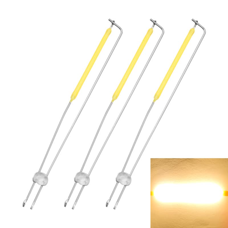 Bombilla De Filamento Led De 3v Y 38mm, Piezas De Lámpara, Filamento De Soldadura Por Puntos De Cerámica Blanca Cálida, Filamento De Lámpara, Chip De Bombilla Parcial De Diodo Led,warm White 50PCS,3V