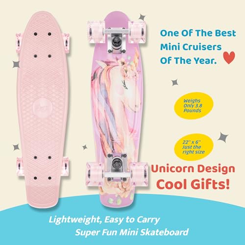 Image of KMX Skateboard 22 and 27 Inch, Classic Mini Cruiser Skateboard for Boys, Girls, Kids, Students, Adults, Teens, Mini Cruiser Board for Beginners and Advanced