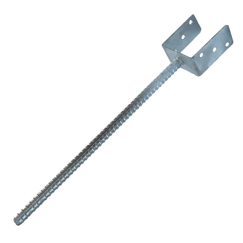 Heavy-Duty Galvanised Concrete-in Pergola Post Support | Ground Anchor | Foundation Foot Base (121mm)