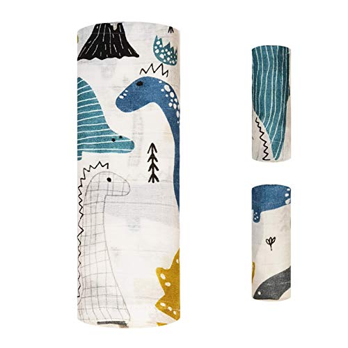 Baby Swaddle Blanket and Washcloths Set,3 Pieces Muslin Bamboo Baby Swaddle Wrap and Wash Cloths Unisex for Boys and Girls, 1 Pack for 40 x 40 Inches and 2 Pack for 9 x 9 Inches