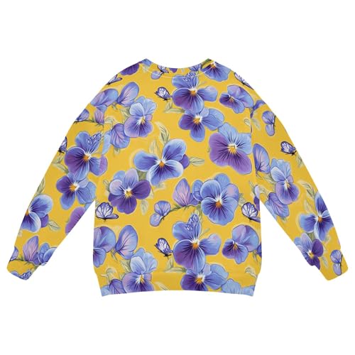 JUNZAN Cute Violet Yellow Kids Girls Pullover Hoodie Long Sleeve Boys Sweat Shirt Party 4T2
