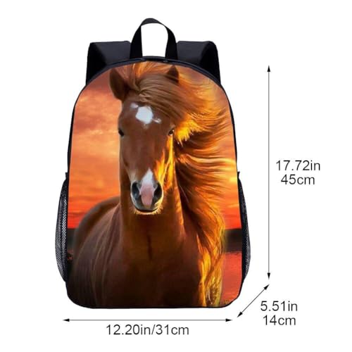 Sac à dos voyage décontracté cheval pour ados | Idéal école et sorties - 3