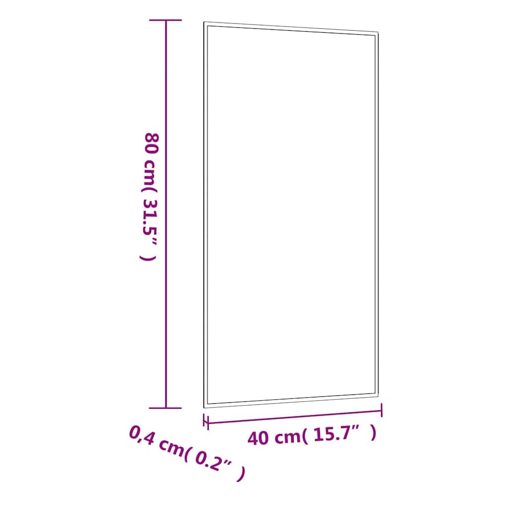 vidaXL Wandspiegel 40x80 cm Glas Rechteckig
