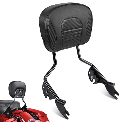 Benlari Passenger Backrest Sissy Bar, Detachable Quick Release Rear Backrest Sissy Bar Fit for Harley Davidson Road Glide Street Glide Road King Electra Glide 2009-2024, Black (Black)