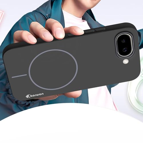 Image of KARWAN? Magnetic Wireless Ultra Slim-Fit Back Case Cover for Google Pixel 9A |Hard PC Case Cover| Ultra-Thin & Light Weight with [Ultra Premium Feel] Case for Google Pixel 9A (6.3 inch) (Black)