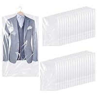 Dntorx 35 Stück Kleidersack 60 x 90 cm, Transparente Kleidersäcke Kunststoff Staubdichte Kleiderschutzhülle Hängen Kleiderhülle zum Kleiderschutz von Anzüge Hemden Kleider Mantel
