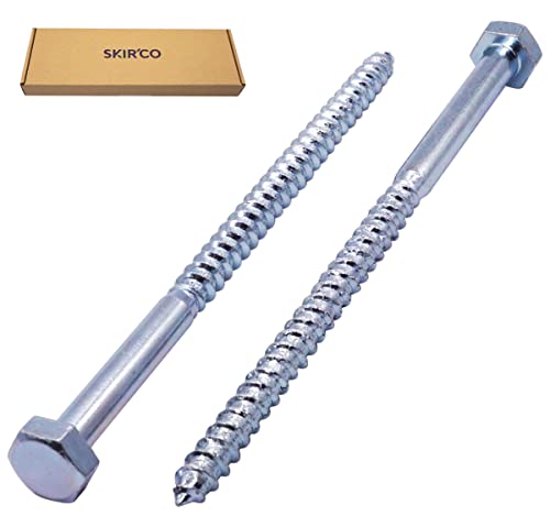 SKIR'CO (4 pcs) DIN 571 Zinc Plated Steel Hexagon Head Wood Screws M10 x 200 mm, Coach Screws, Hex Screw, Lag Bolts - Image 2