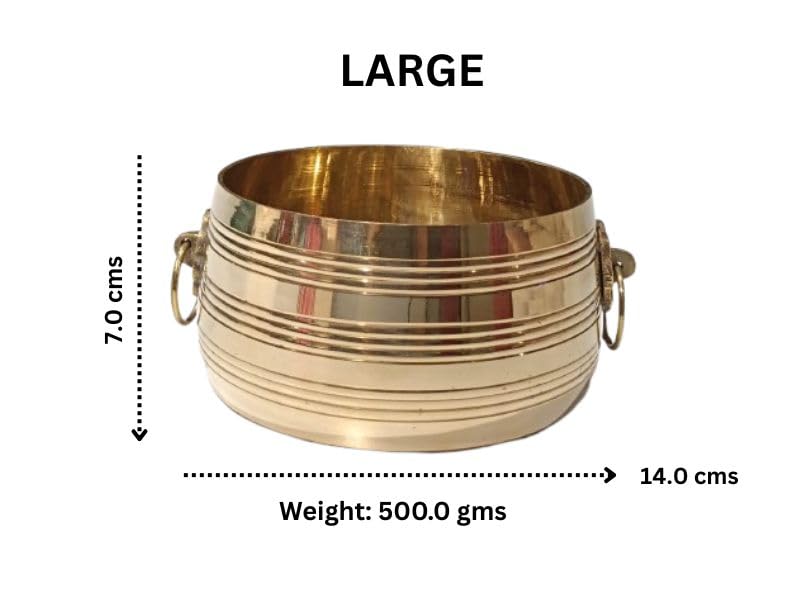 Image of Brass para kalasa Kerala Traditional Vessel | Padi Urli for Pooja, Diya & Flower Decoration (7cm x14cm) (Large)