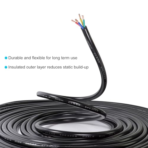 6 feet speakon cable to bare wire 12 gauge 4 wires speakon twist lock plug to open end cables with nl4mp socket for chuchero home audio pa dj stage - 1 pack 4 conductors