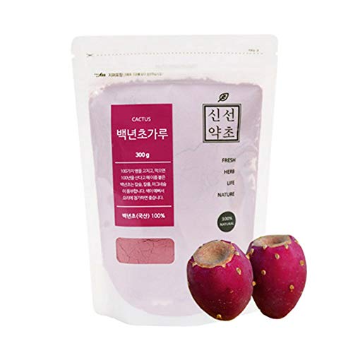 Sinsunherb Korean Cactus Powder | 300G | 1 Pack, Estern Prickly Pear, Rich & Delicate Color & Flavor, 100% Natural, High Nourishing, 백년초가루 #TOP8