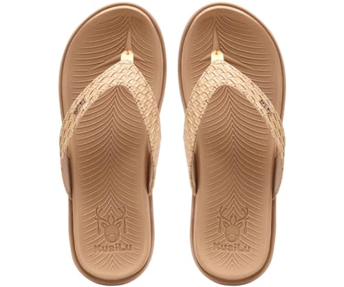 KuaiLu Womens Flip Flops Ladies Yoga Mat Comfortable Walking Thong Sandals With Plantar Fasciitis Arch Support Slip On Indoor Outdoor For Summer - Image 9