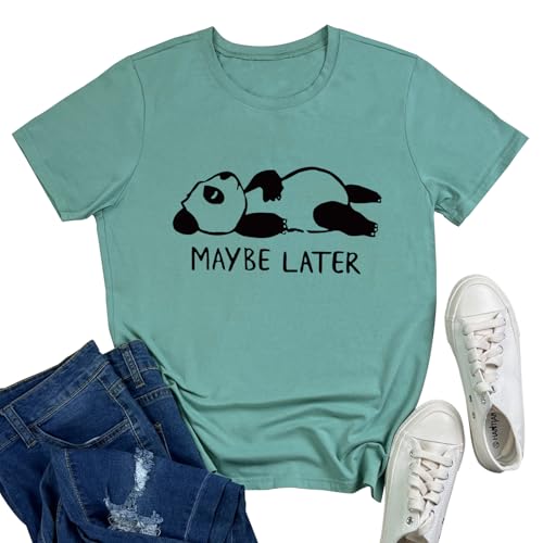 YITAN Women Maybe Later Cute Graphic Tee Shirts Summer Ideas
