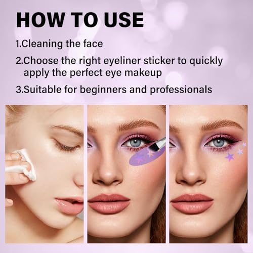 Stencil adhesivo para delineador de ojos 4 hojas miniatura 5
