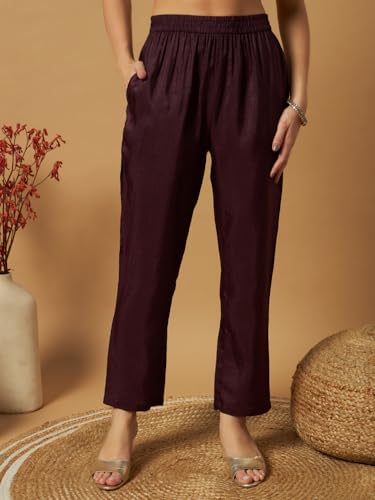 Image of Women Printed 2-Piece Silkblend Kurta & Pants Set