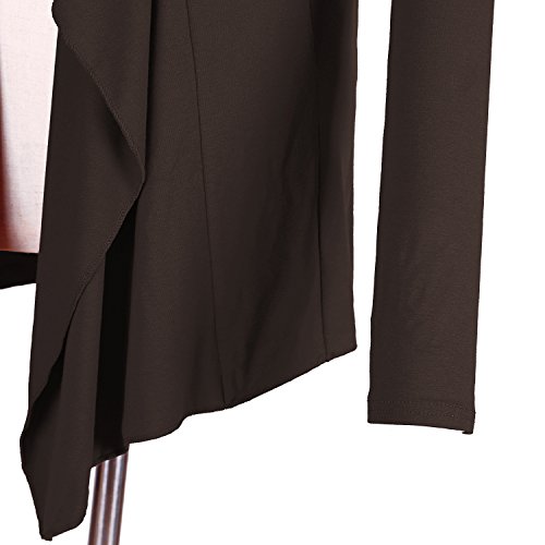 Image of Urban CoCo Women's Drape Front Open Cardigan Long Sleeve Irregular Hem