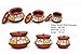 Artisansorissa Hand Painted Dahi Handi/Clay Handi/Mitti Handi/Curd Pot Hexagon Shape 3Pc Set,Brown,maati-21