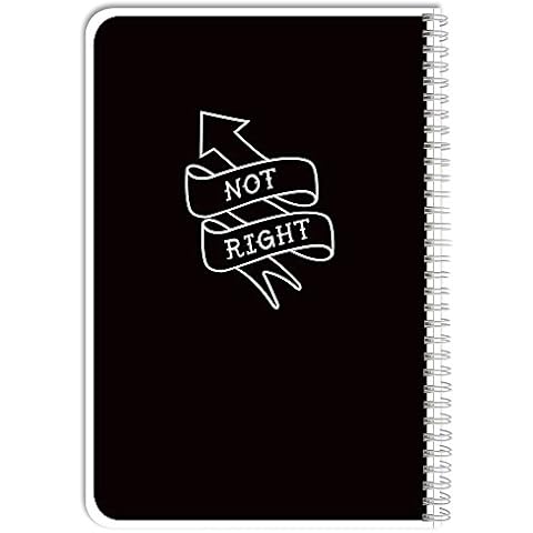 BookFactory NotRight (Left-Handed) Notebook/Lefty Notebook 120 Pages 8.5" x 11" Black Cover, Wire-O (JOU-120-7CW-A-(NotRightBlk)) Cover