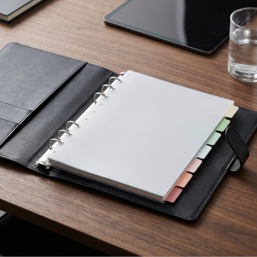 Uonlytech 8pcs A5 Plastic Binder Index Dividers with Tabs and Multi Holes for Office and Classroom Use, Reusable Loose Leaf Notebook Dividers with Labeling System for Fast Classification - Image 5