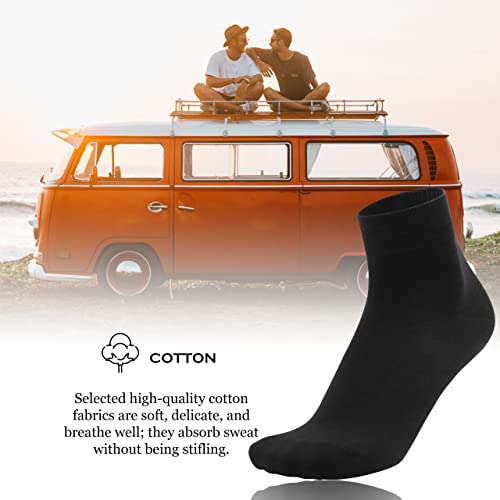 Men's Thin Cotton Above Ankle Classic Socks Soft Work Solid Breathable Dress Socks 6 Pairs3