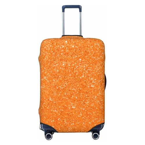 Orange Glitter2 Print Luggage Cover For Suitcase,Washable Elastic Travel Suitcase Protector With Zipper Closure And Bottom Buckle – Fits 18-32
