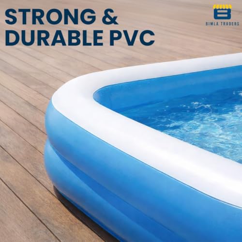 Image of Btag Premium Inflatable Family Swimming Pool for Kids & Adults | Extra-Large 6 Feet 3-Layer Striped Bath Tub Without Pump for Home & Outdoor Use.