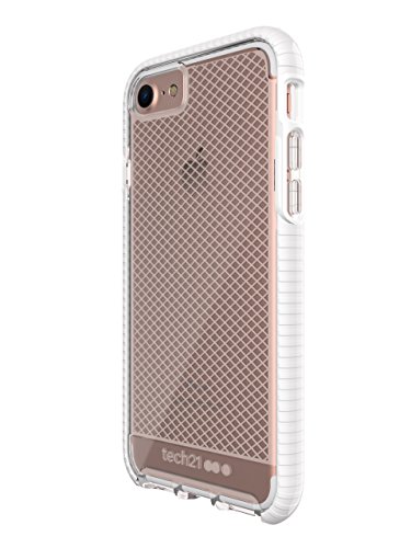 Coque Apple iPhone 8 Tech21 Evo Check Design Transparent et Blanc Épuré